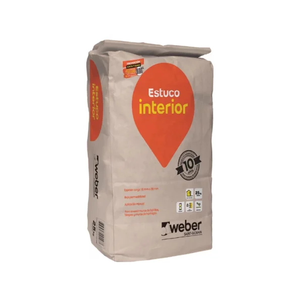 MORTERO ESTUCO INTERIOR NORMAL SACO 25KG