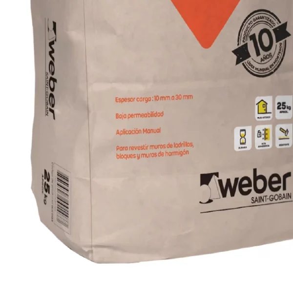 MORTERO ESTUCO INTERIOR NORMAL SACO 25KG - Imagen 2