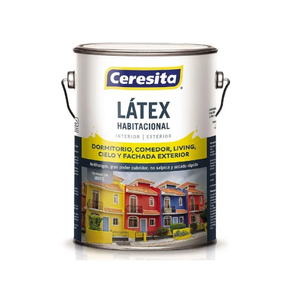 LÁTEX 1 GALÓN HABITACIONAL NEGRO MATE CERESITA